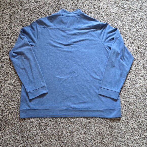 Fairlane 1/4 Zip Pullover Mens XXL 2XL Blue Performance Pique Stretch Mock Neck - Picture 2 of 5